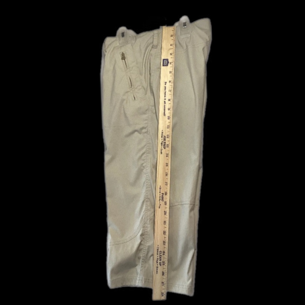 Merrell Womens Pants size 8 Cropped Capri Opti-wick UPF 50+ Zipper Pockets Beige - Picture 11 of 13